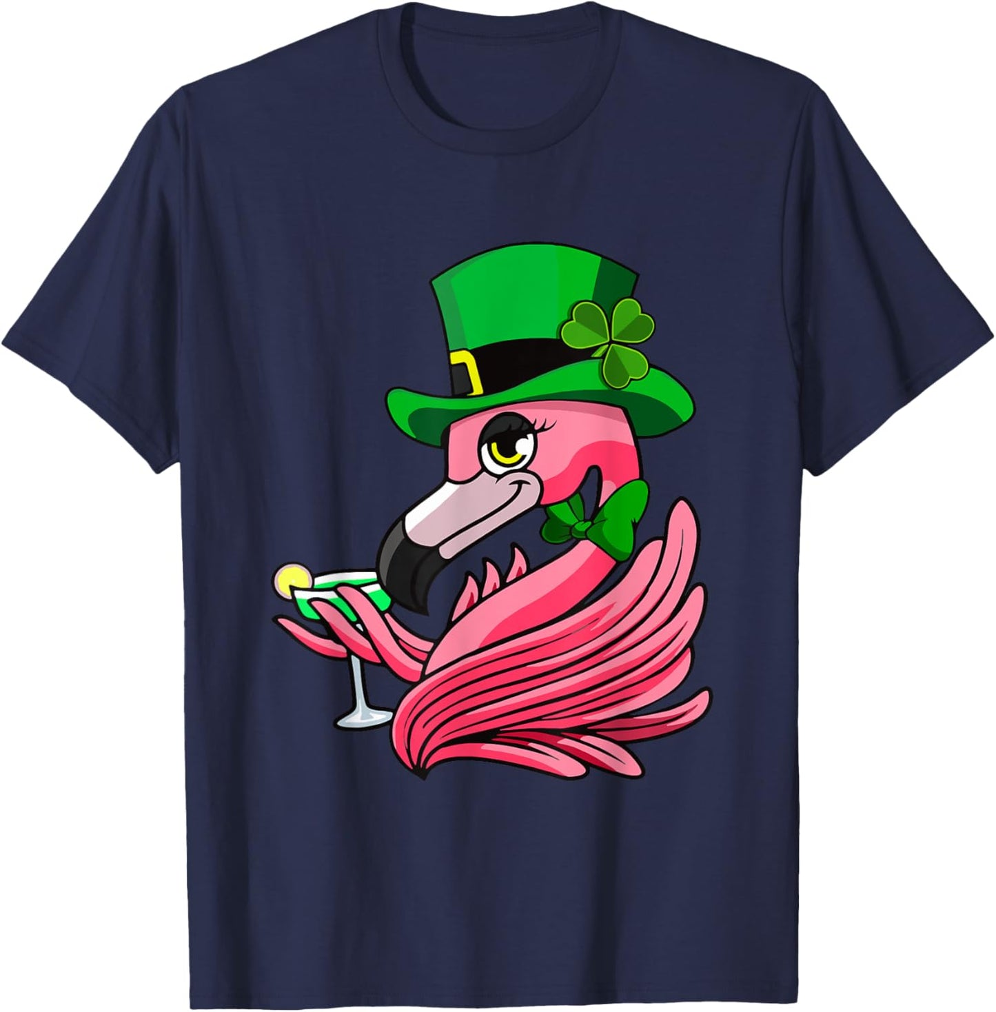 Irish Flamingo leprechaun Funny St Patrick's Day T-Shirt - T-Shirt | Navy