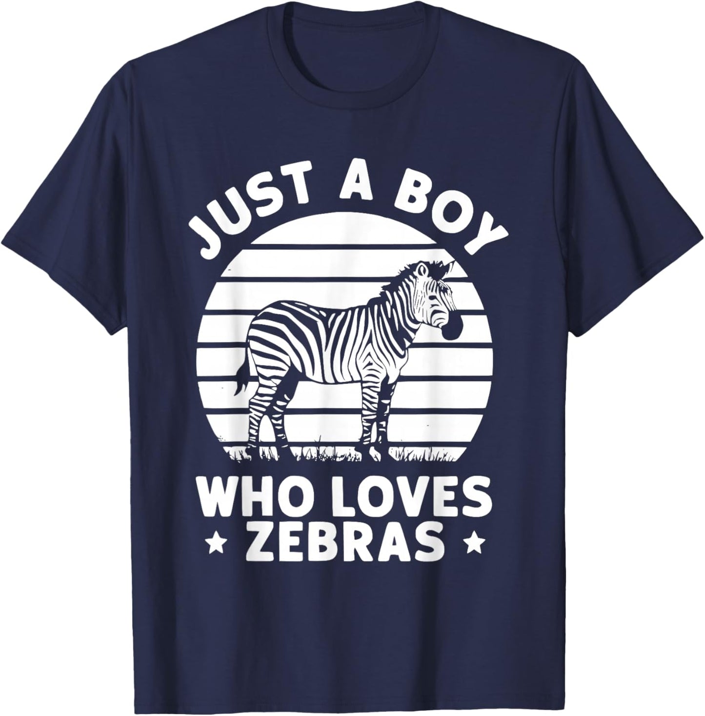 Just A Boy Who Loves Zebras T-Shirt - T-Shirt | Navy