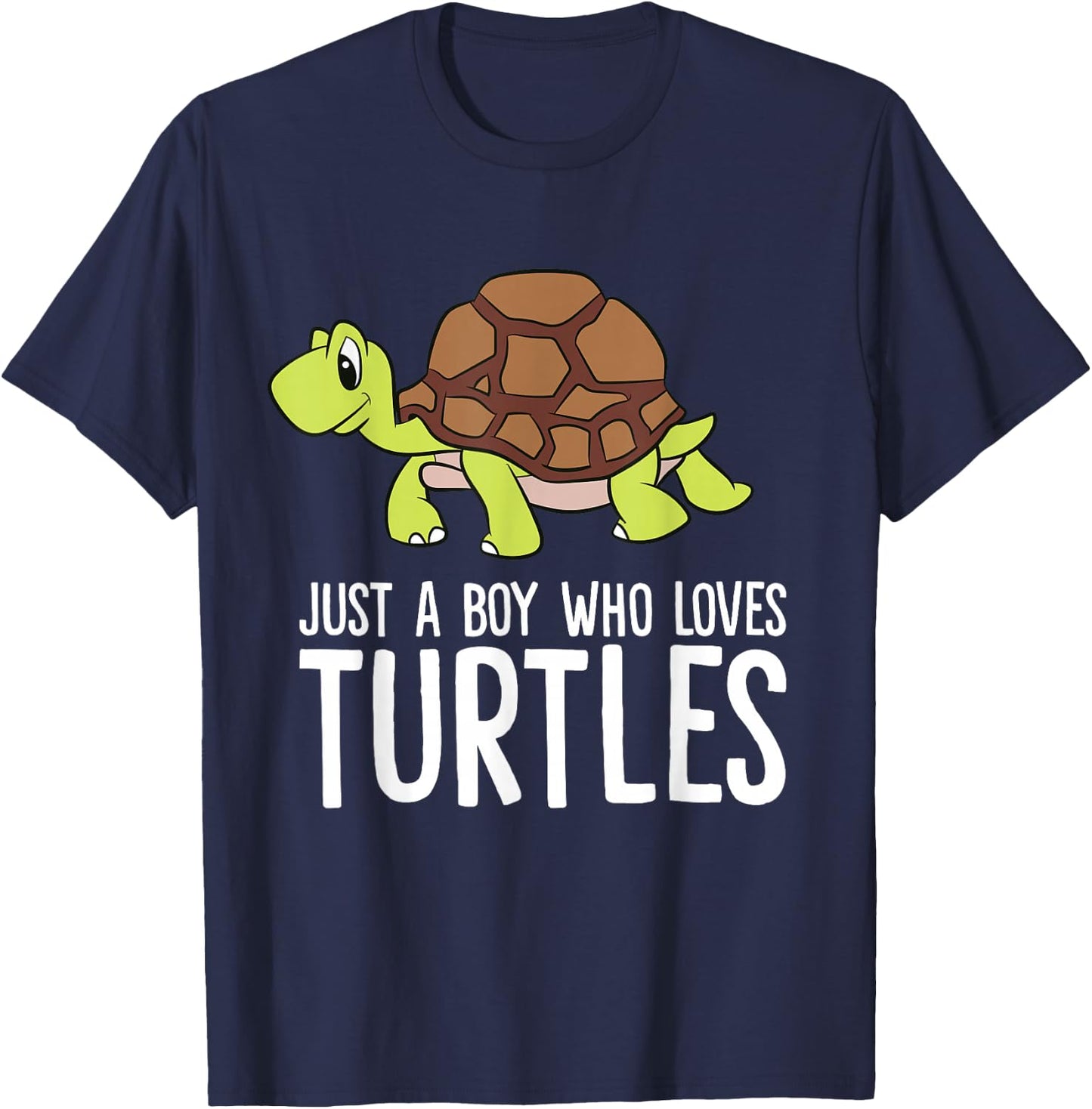 Just a Boy Who Loves Turtles Funny Turtle T-Shirt - T-Shirt | Navy