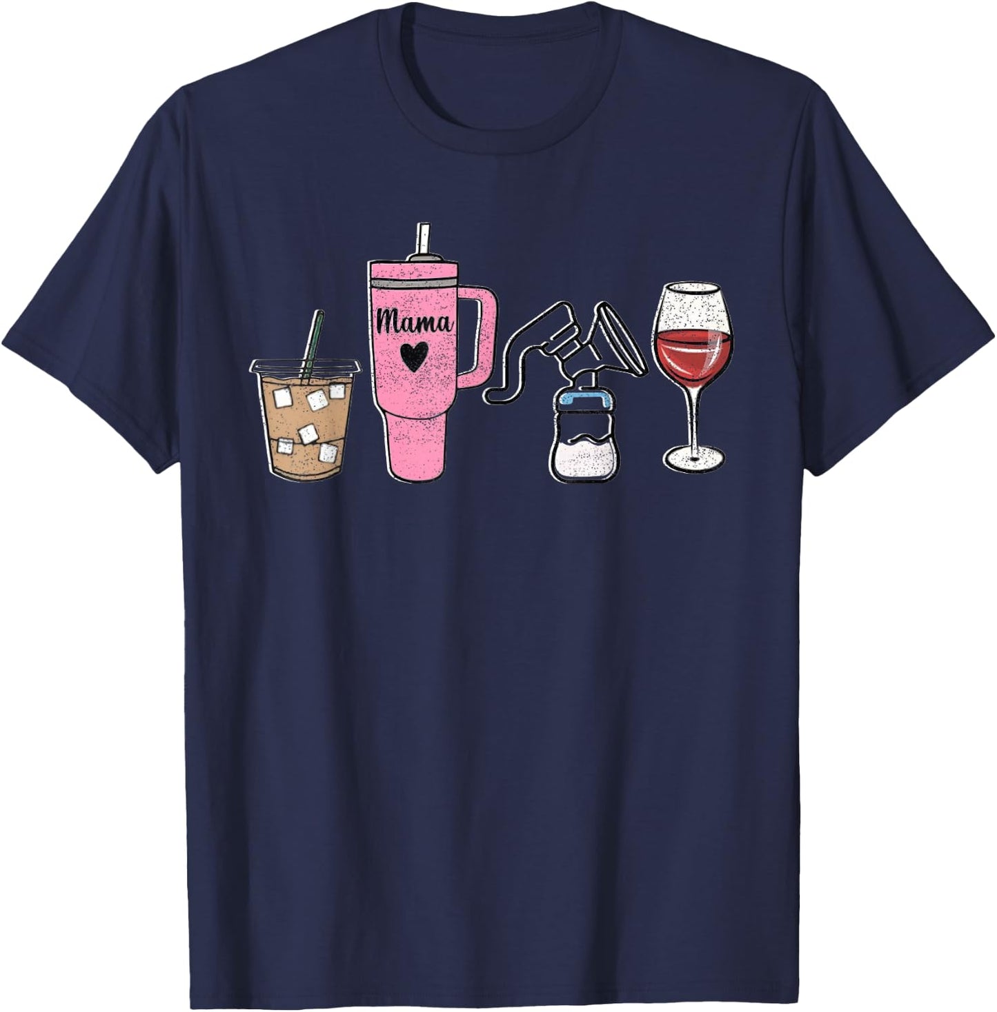 Funny Pumping Mom Boobery First Time Mom S Postpartum T Pump T-Shirt - T-Shirt | Navy