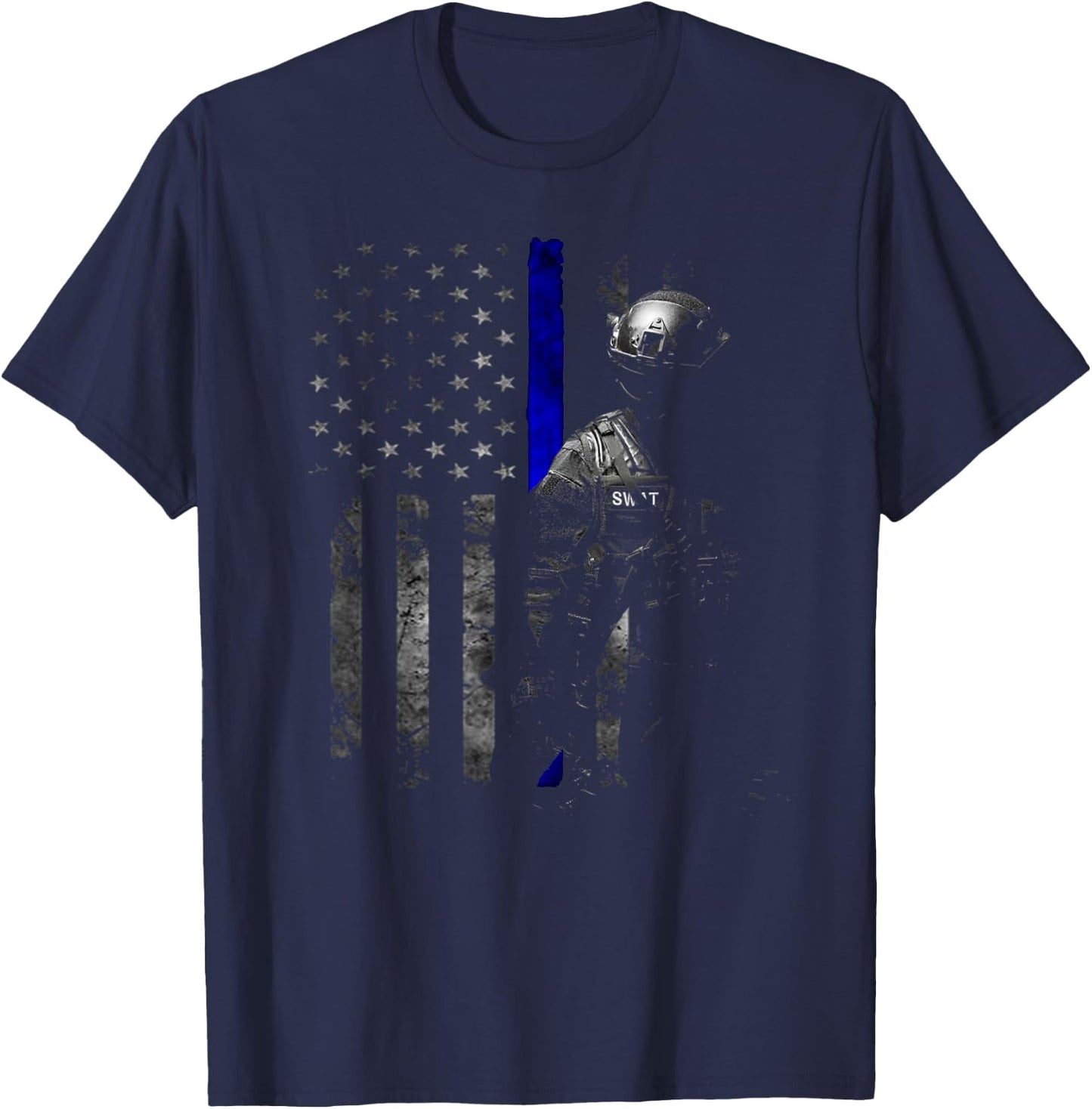 SWAT Special Weapons And Tactics Team Shirt, Police Officer T-Shirt - T-Shirt | Navy