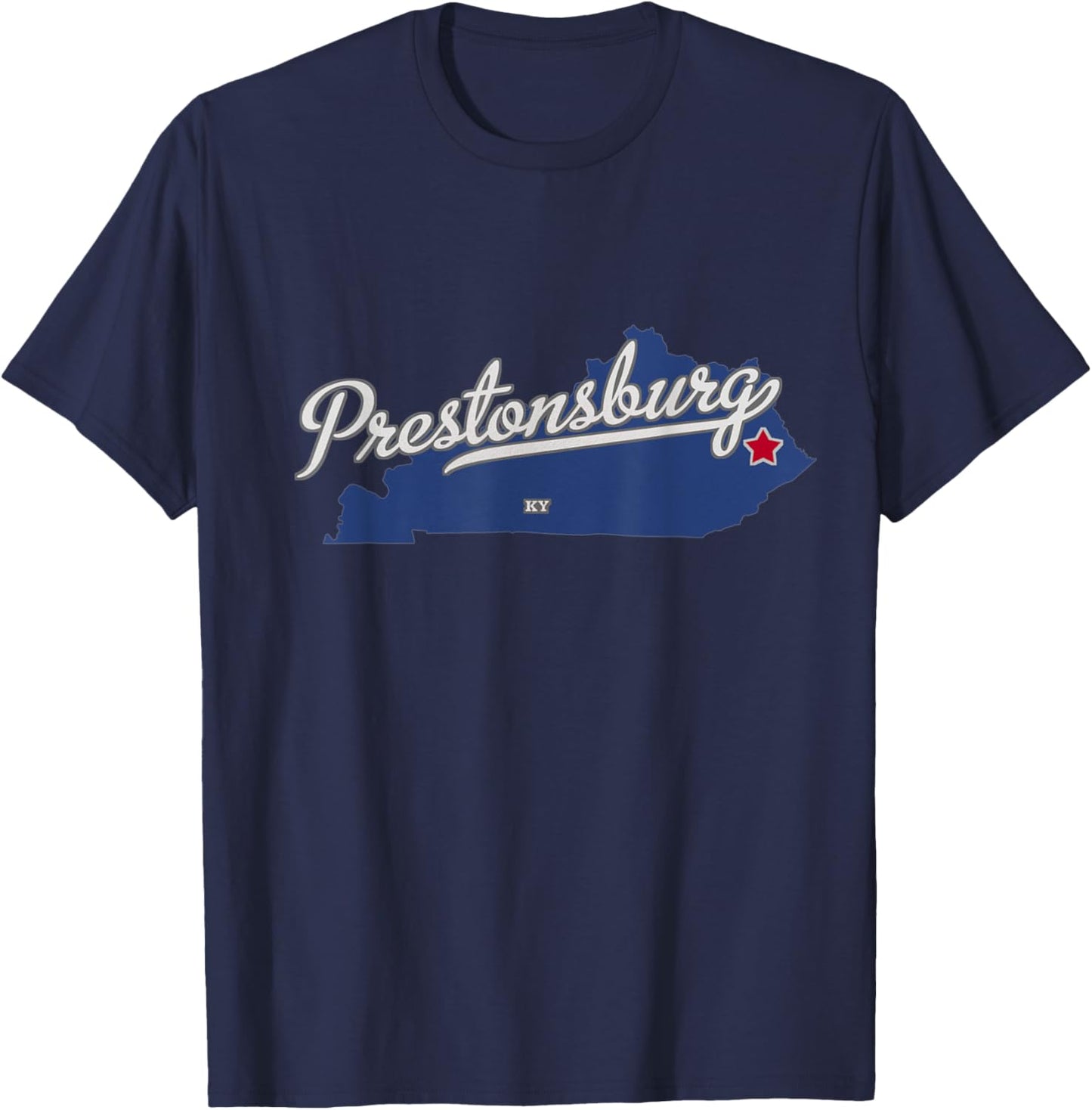 Prestonsburg Kentucky KY Map T-Shirt - T-Shirt | Navy