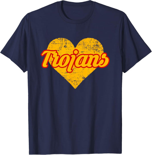 Charleston Trojans Over Heart T-Shirt - T-Shirt | Navy