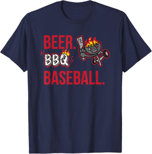 Beer Bbq Baseball Fire Summer Coming T-Shirt - T-Shirt | Navy