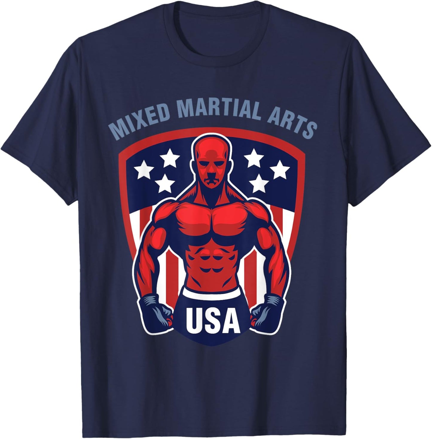 MMA USA Support the Team Shirt USA Flag Mixed Martial Arts T-Shirt - T-Shirt | Navy