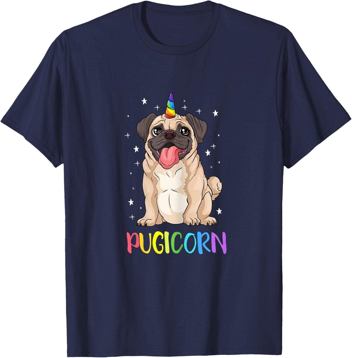 Girl Pugicorn funny pug Lover unicorn Pug Owner T-Shirt - T-Shirt | Navy