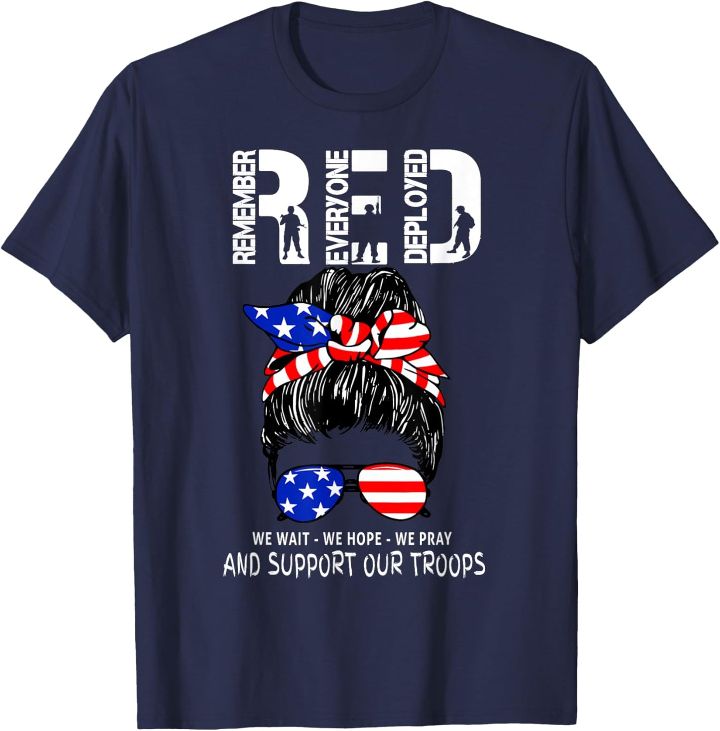 Red Friday Military Support - Remember Everyone Deployed T-Shirt - T-Shirt | Navy