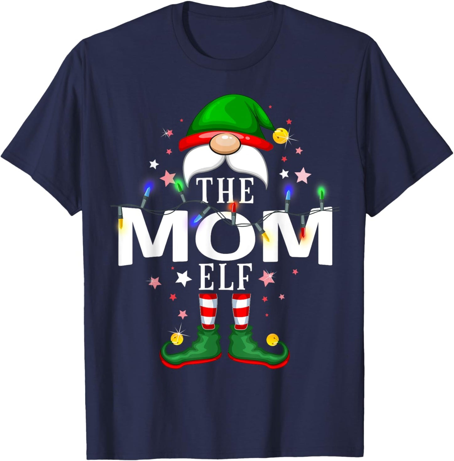 The Mom Elf Christmas Family Pajama Party T-Shirt - T-Shirt | Navy