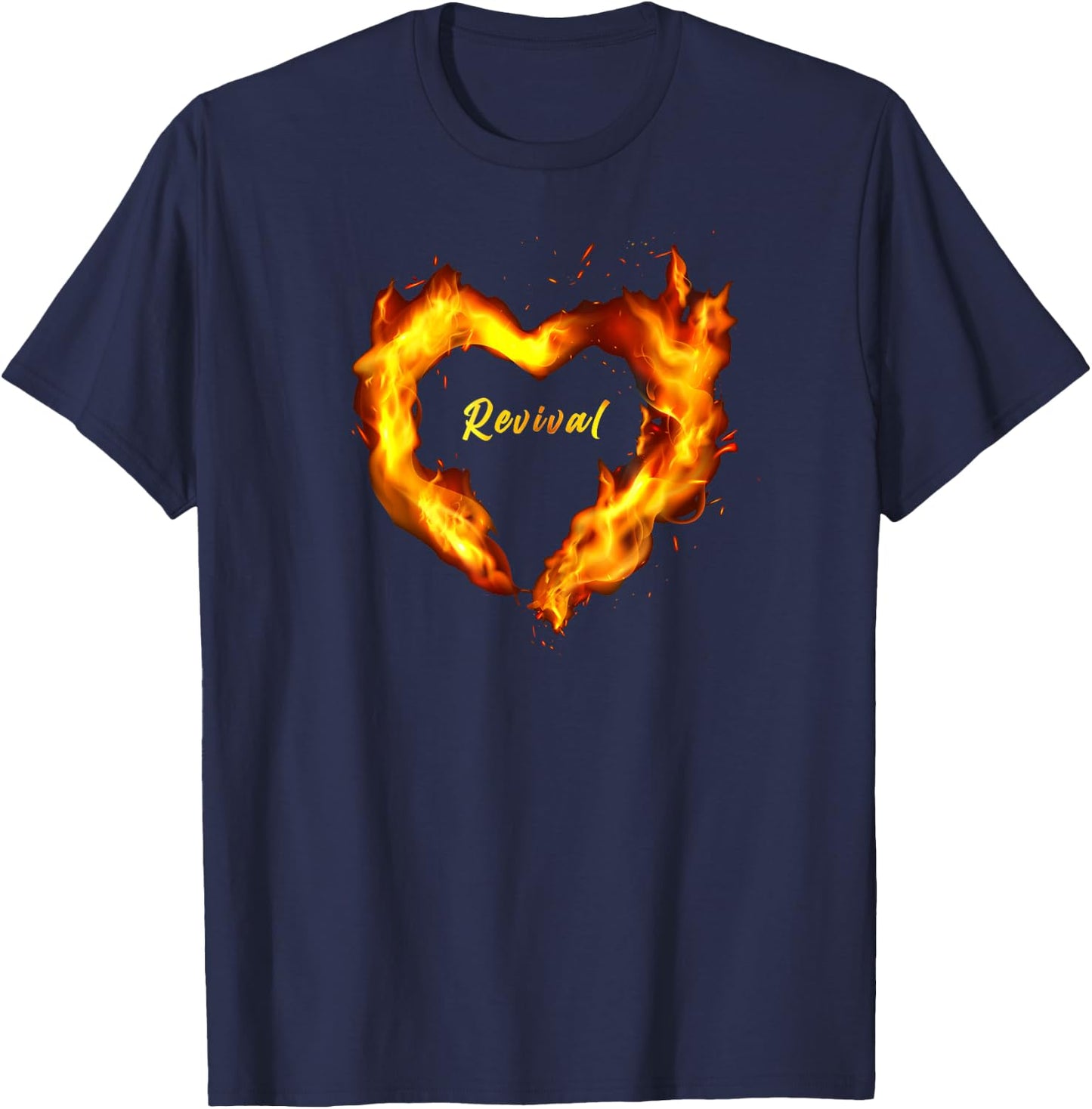 Christian Faith Revival Fire – Born-Again Believer Graphic T-Shirt - T-Shirt | Navy