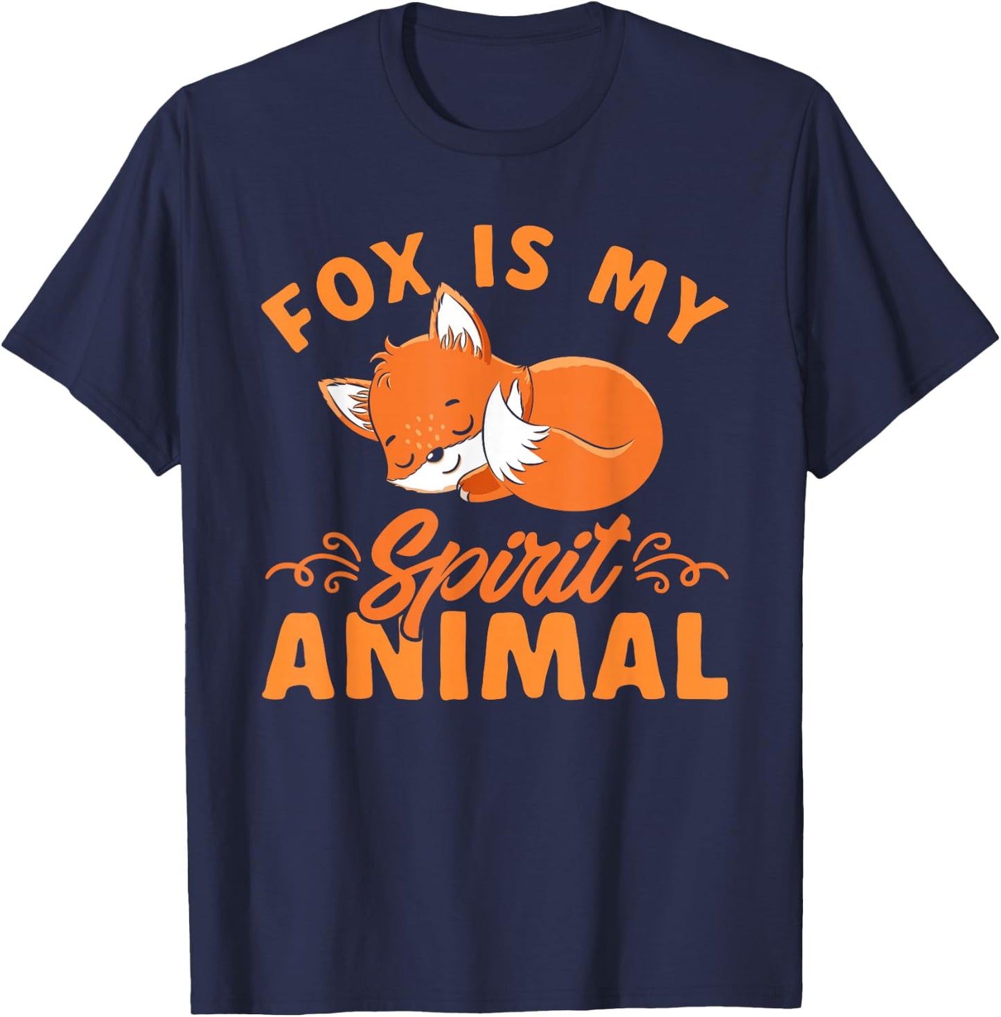 Foxes Cute Kids Boys Girls Fox Is My Spirit Animal T-Shirt - T-Shirt | Navy
