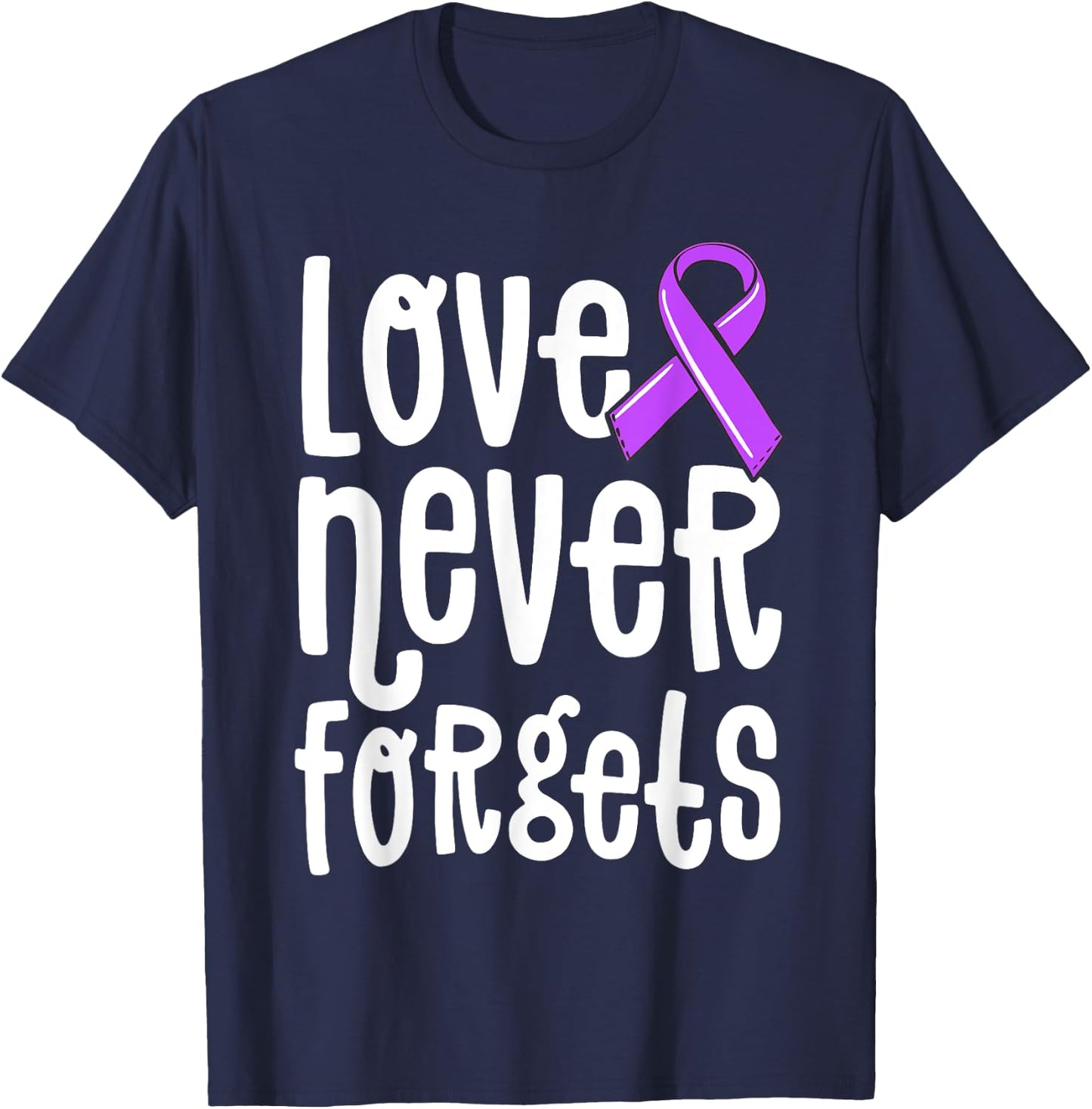 Love Never Forgets Memories Matter Alzheimer Shirt End ALZ T-Shirt - T-Shirt | Navy