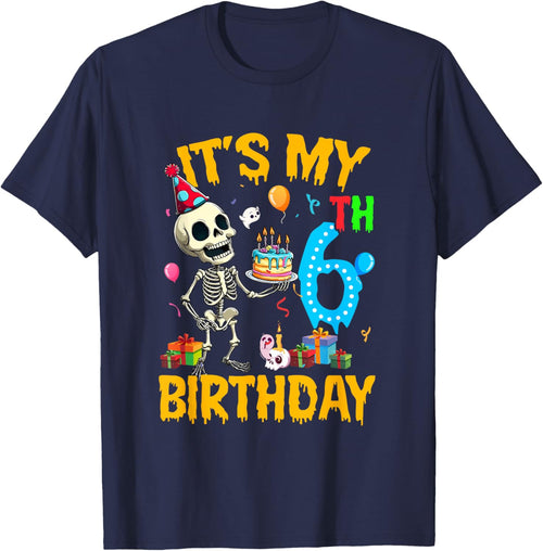 It's My 6Th Birthday Party Halloween Skeleton Birthday Kids