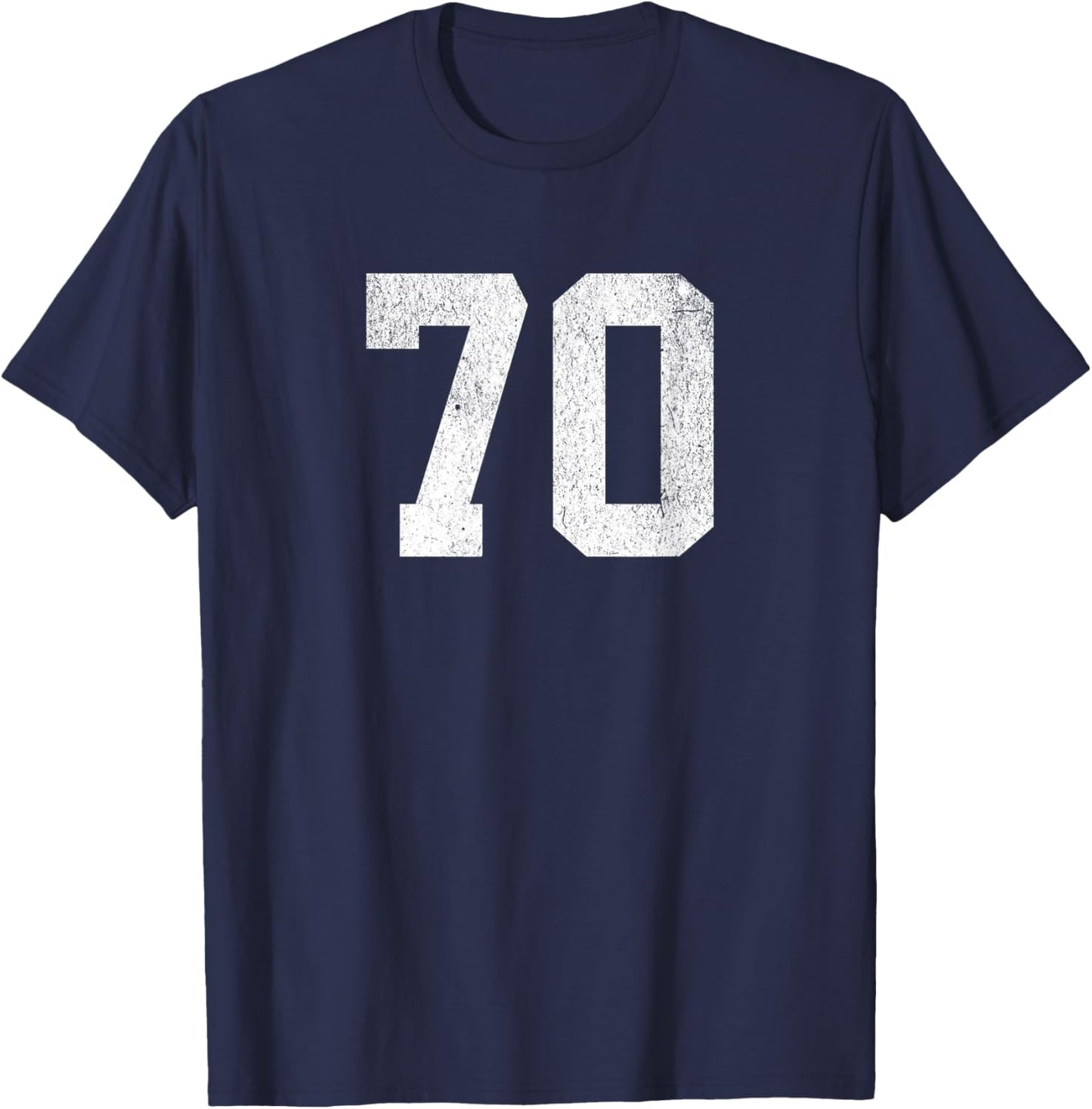 Jersey Uniform Number #70 Athletic Style Sports Graphic T-Shirt - T-Shirt | Navy