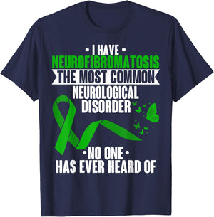 Neurofibromatosis Awareness Neurological Disorder Ribbon T-Shirt - T-Shirt | Navy