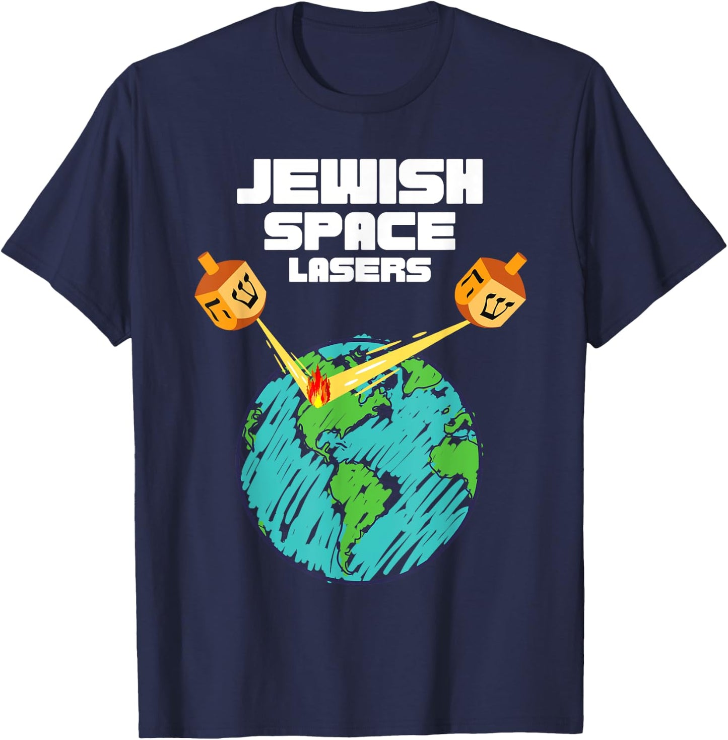 Jewish Space Laser Funny Politics Parody Fantasy Lasers T-Shirt - T-Shirt | Navy