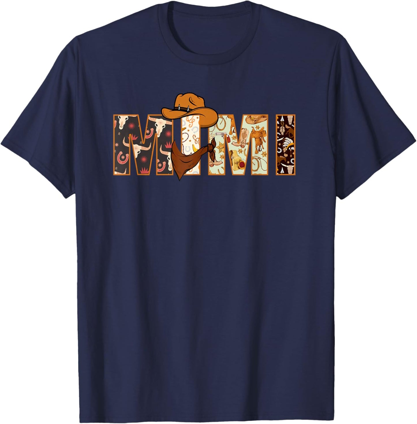 Mimi Western Rodeo Family Matching Birthday T-Shirt - T-Shirt | Navy