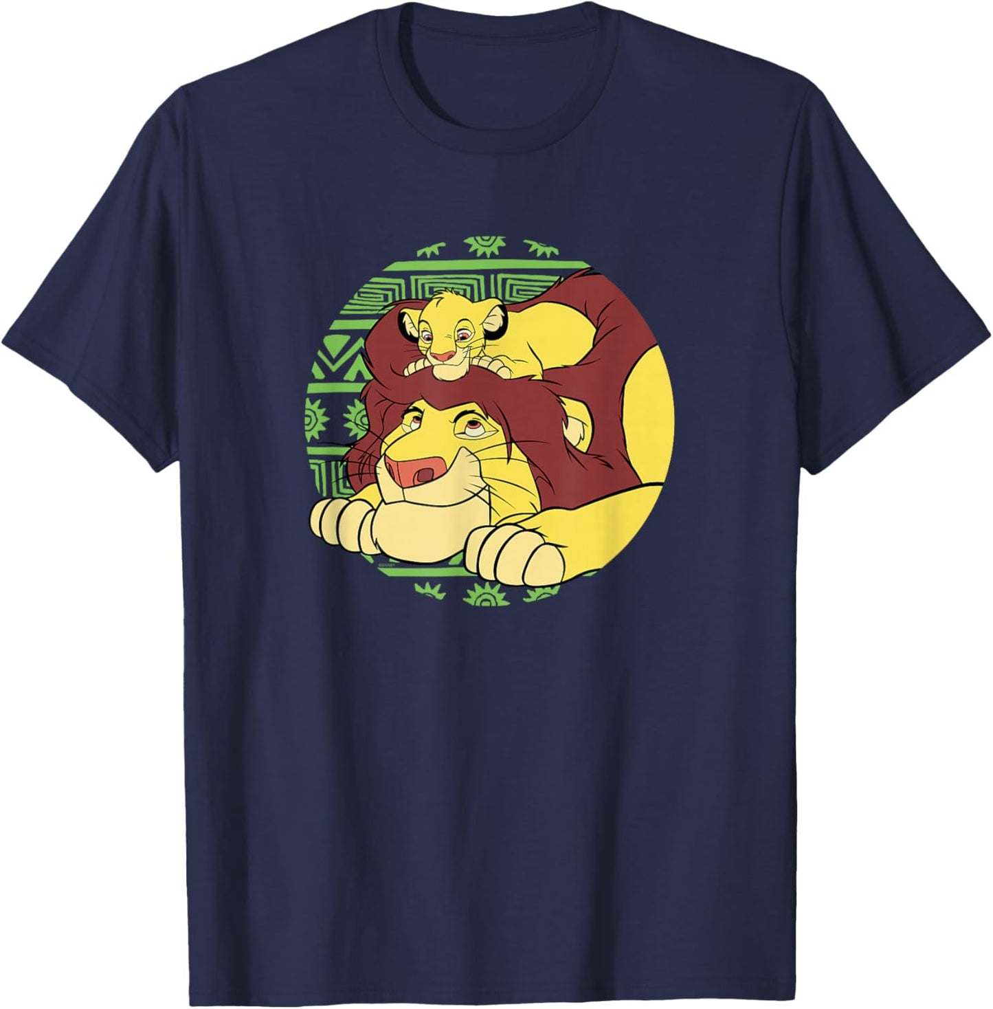Disney The Lion King 30th Anniversary Mufasa & Simba Retro T-Shirt - T-Shirt | Navy