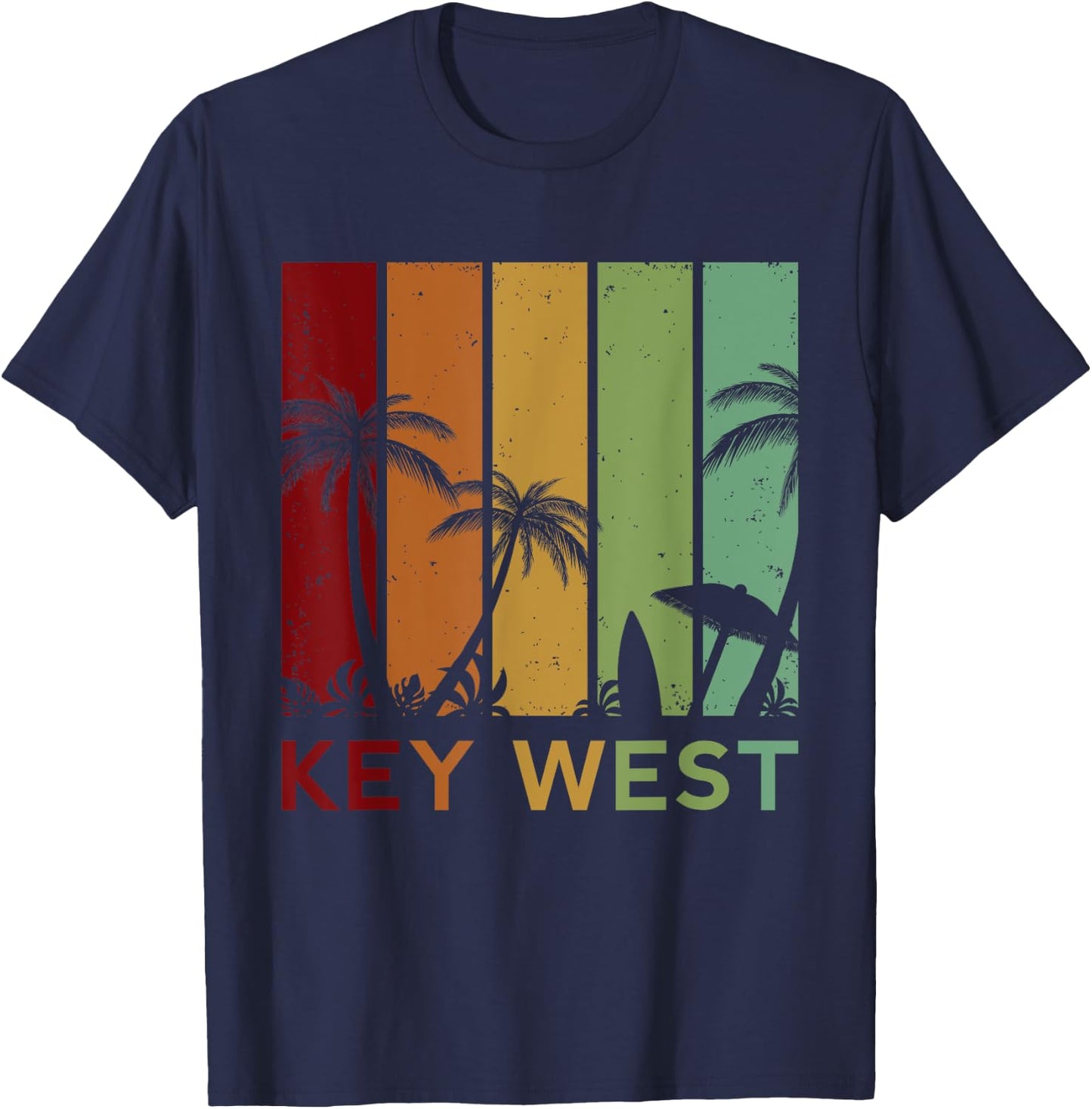 Retro Key West Florida Keys Tropical Vintage T-Shirt - T-Shirt | Navy