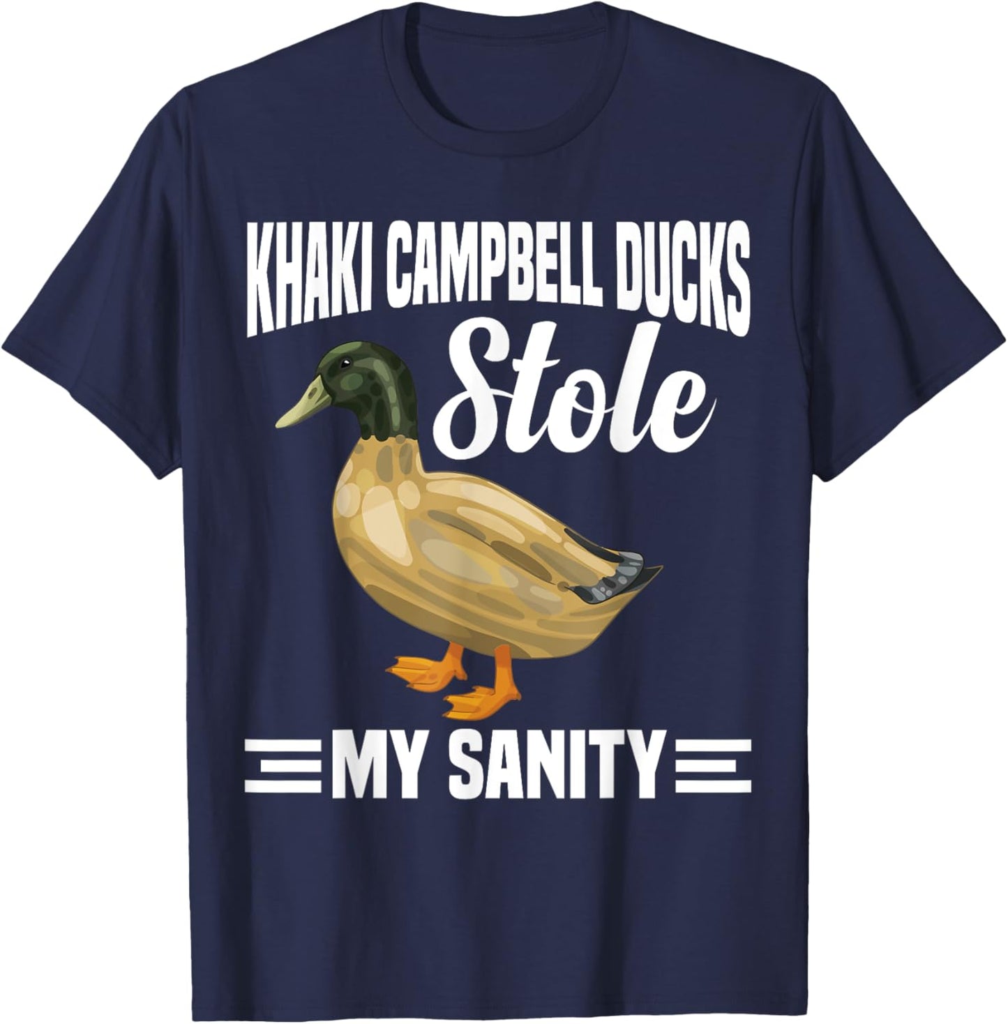 Khaki Duck Lover Campbell Duck Necklace Toys Khaki Ducks T-Shirt - T-Shirt | Navy