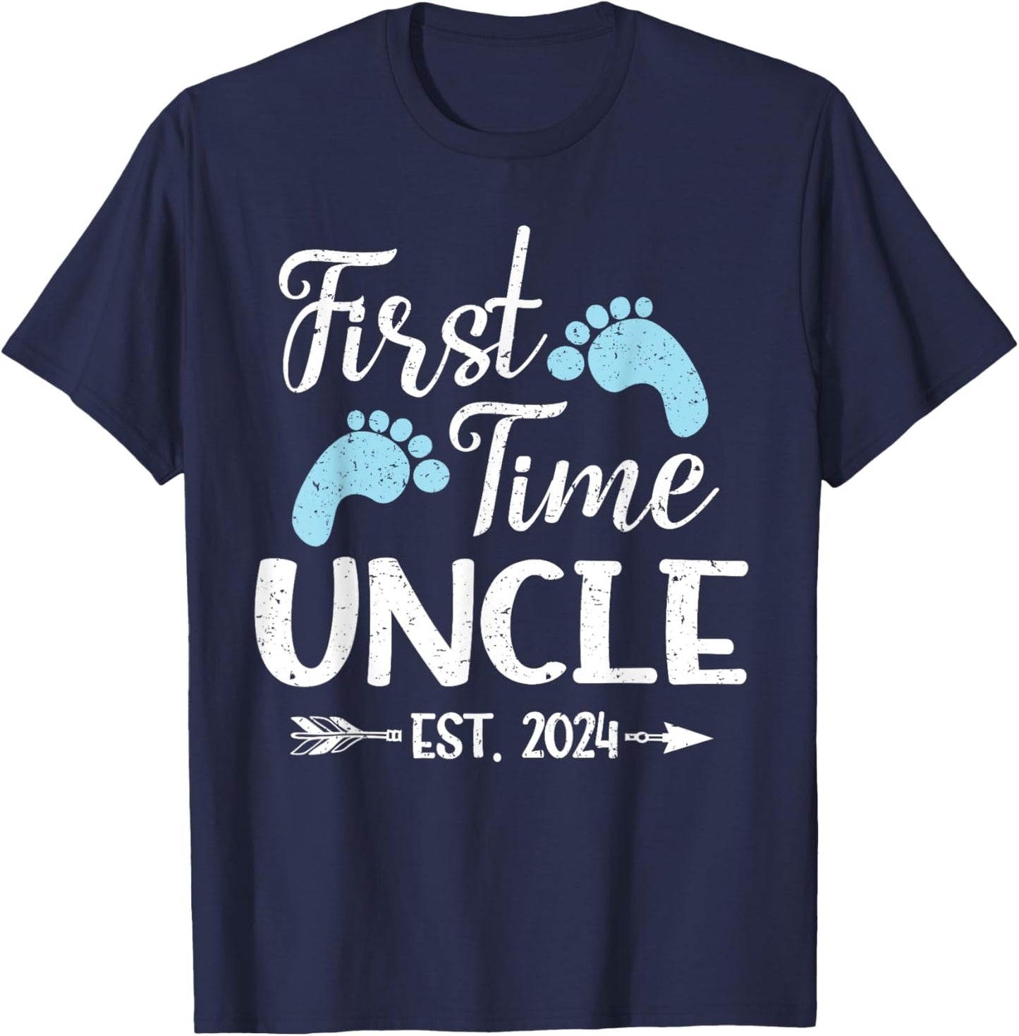 First Time Uncle Est 2024 T-Shirt - T-Shirt | Navy