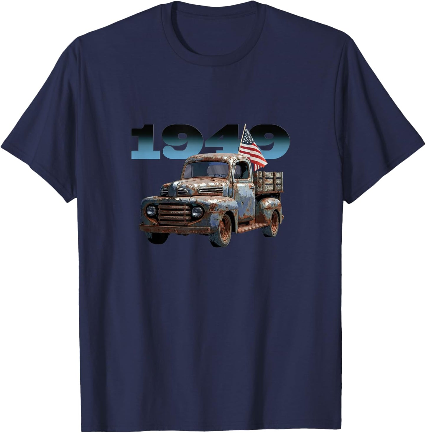 Old Rusted 1949 Pickup Truck, Vintage Pick Up, Classic Truck T-Shirt - T-Shirt | Navy