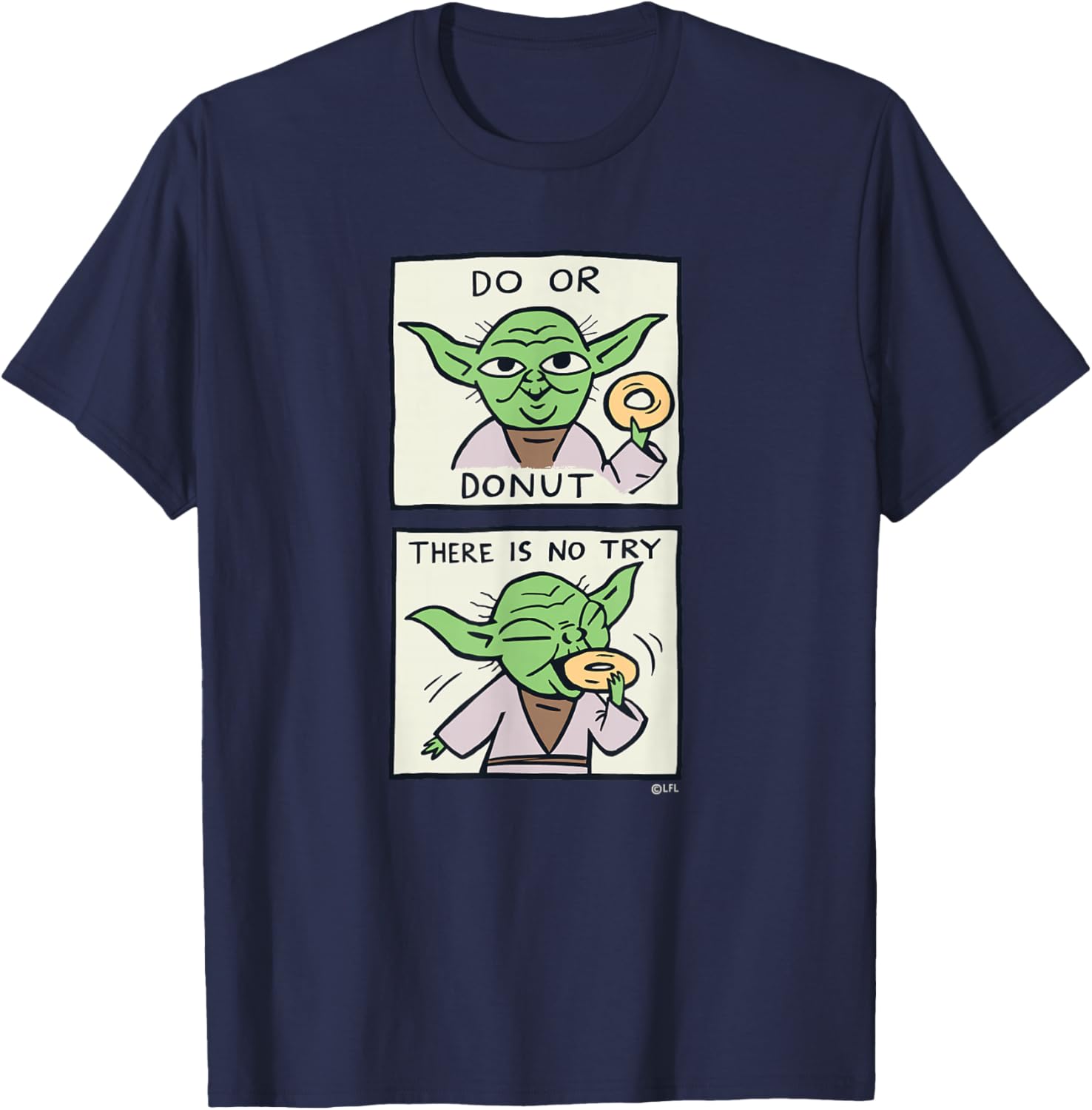 Star Wars Yoda Do or Donut There is No Try Funny T-Shirt - T-Shirt | Navy