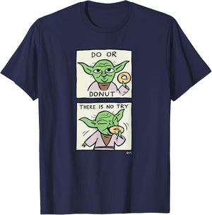 Star Wars Yoda Do or Donut There is No Try Funny T-Shirt - T-Shirt | Navy