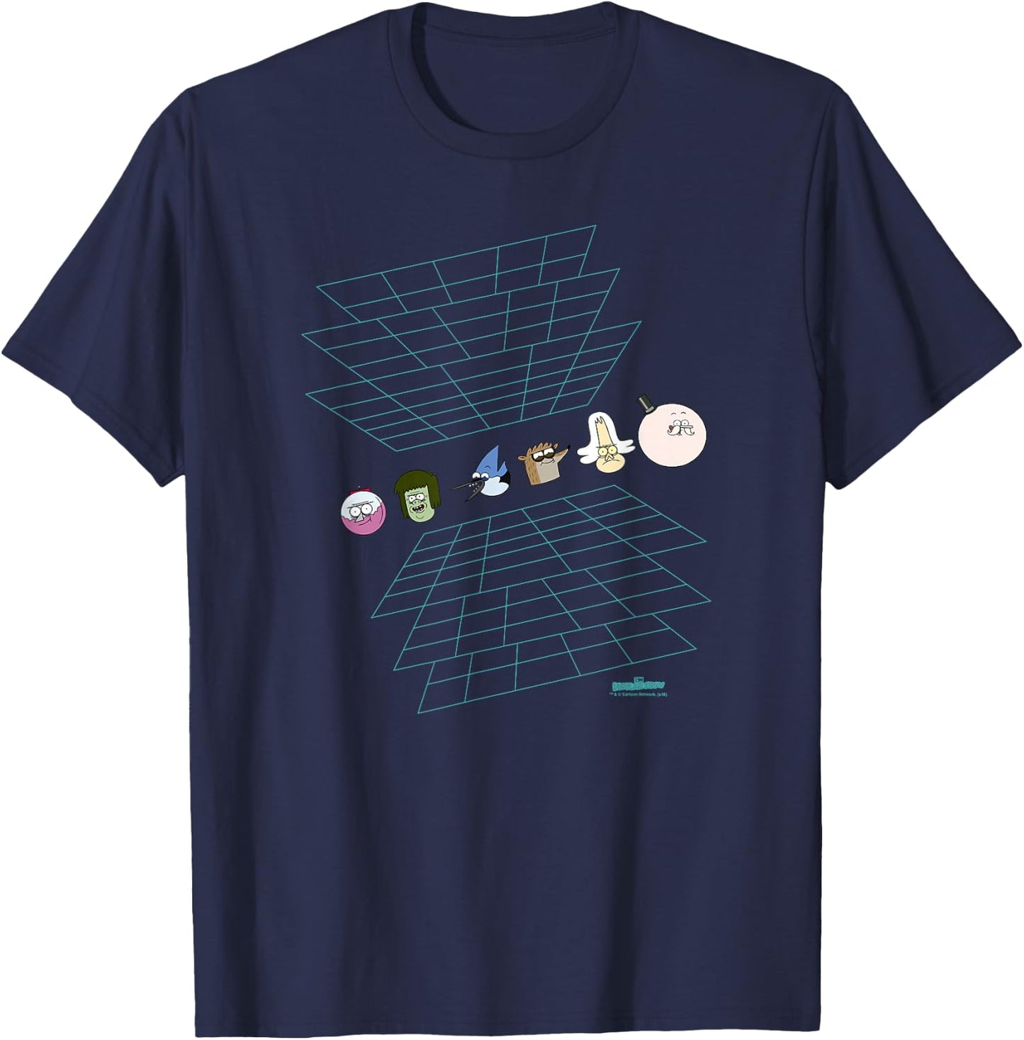 Regular Show Regular Grid T-Shirt - T-Shirt | Navy