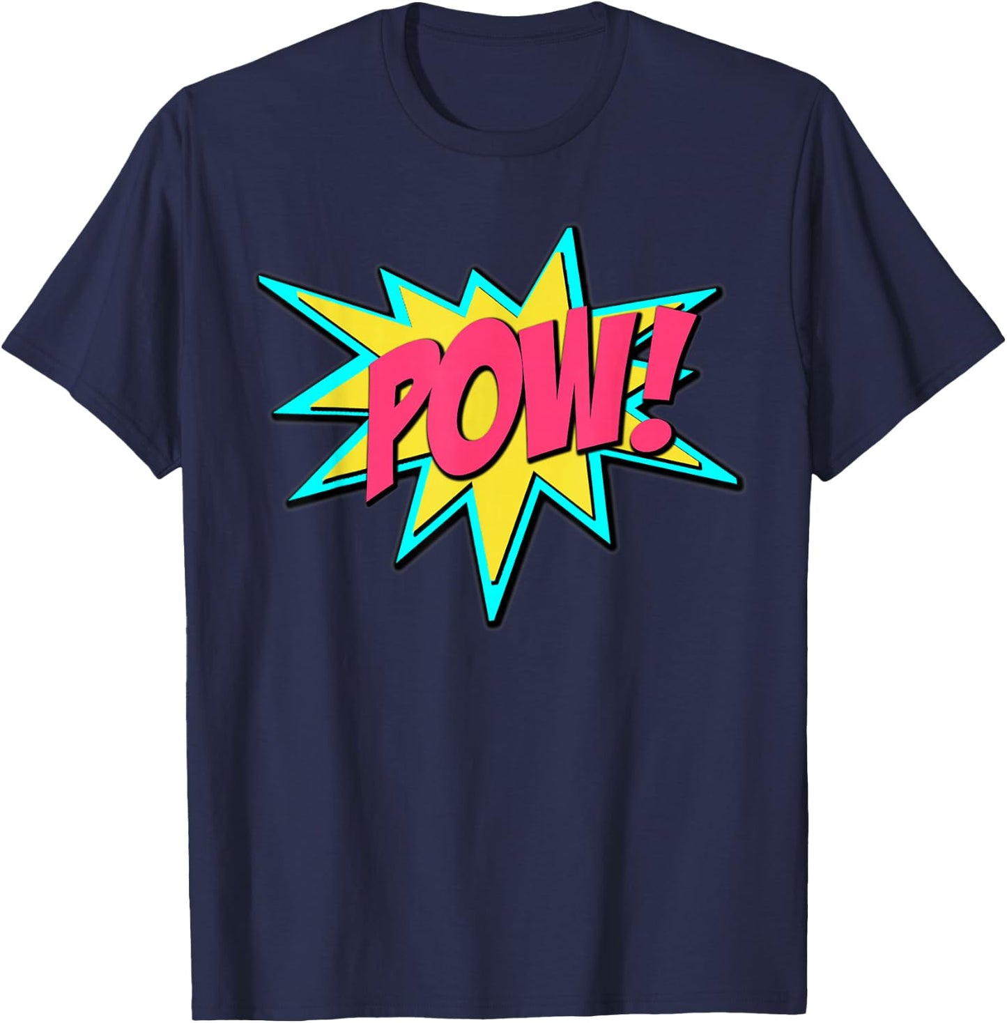 Pow! Retro Comic Book Art Superhero T-Shirt - T-Shirt | Navy