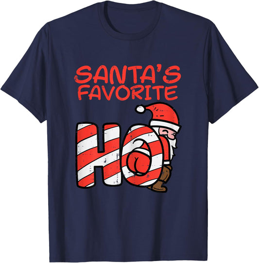 Santas Favorite Funny Naughty Adult Christmas Xmas Women T-Shirt - T-Shirt | Navy