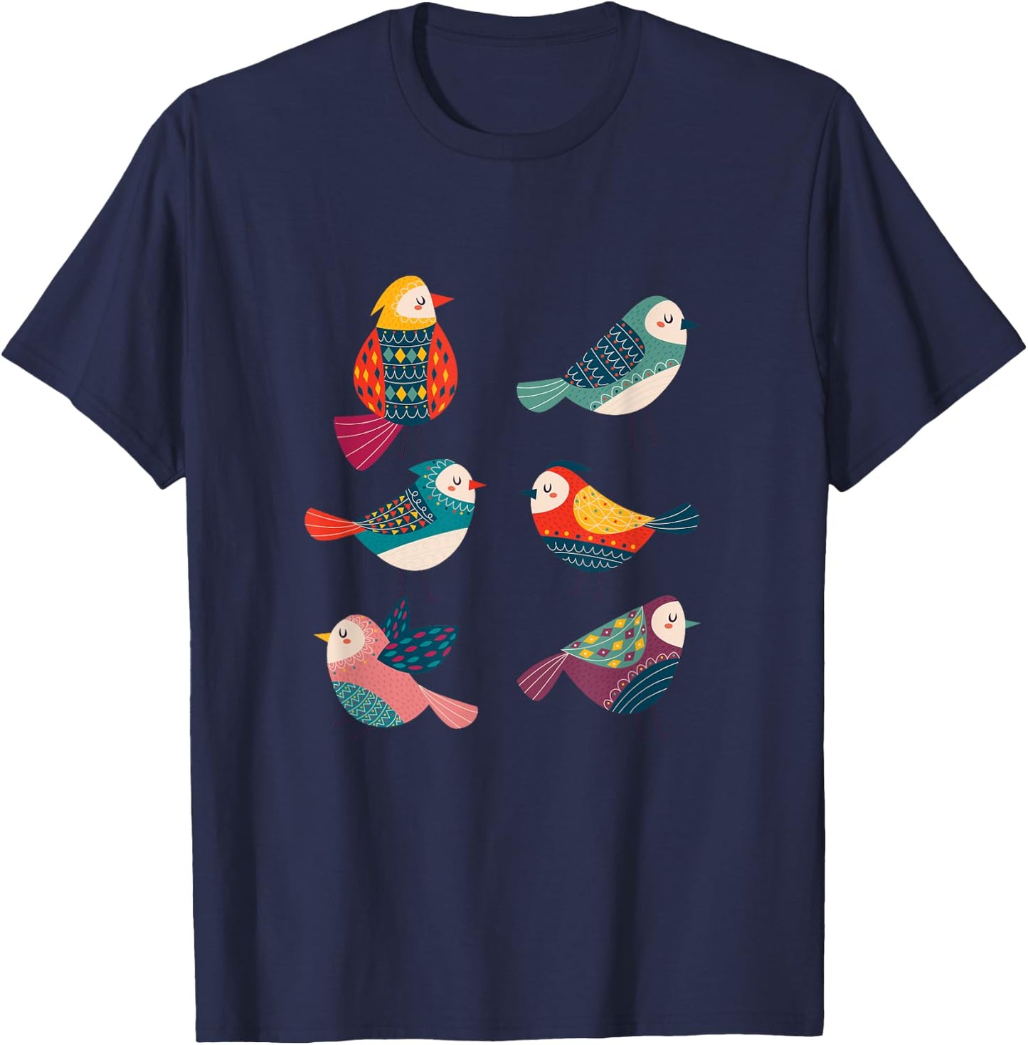 Retro Birds Bird Watching Bird Keeping Bird Lovers T-Shirt - T-Shirt | Navy