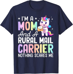 Mom And A Rural Mail Carrier Rural Carrier Postal Service T-Shirt - T-Shirt | Navy