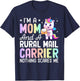 Mom And A Rural Mail Carrier Rural Carrier Postal Service T-Shirt - T-Shirt | Navy