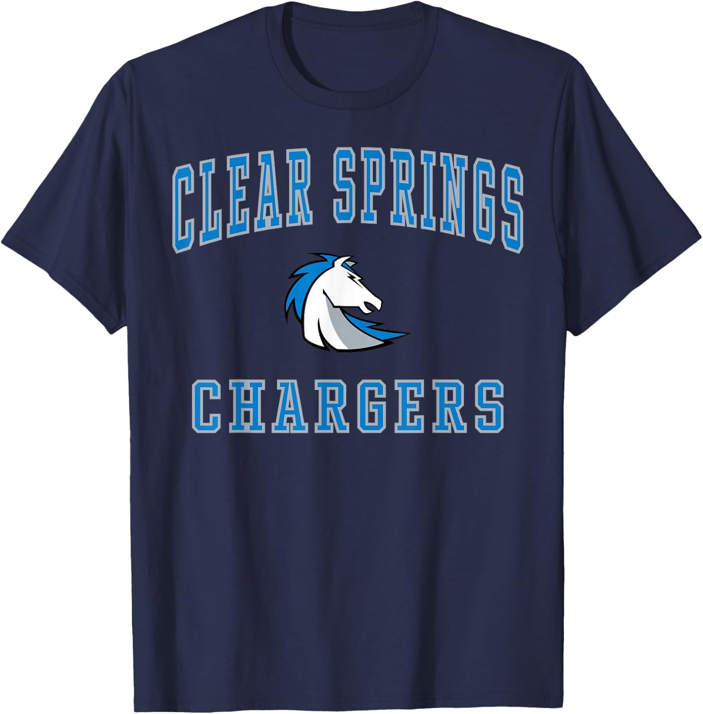 Clear Springs High School Chargers C1 T-Shirt - T-Shirt | Navy