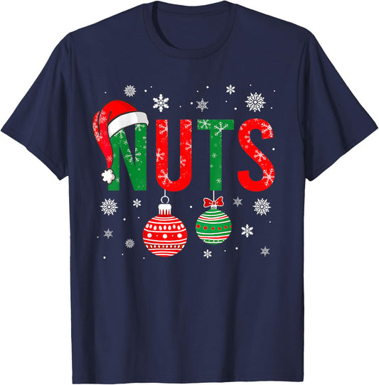 Chest Nuts Christmas Funny Matching Couple Pajama Chestnuts T-Shirt - T-Shirt | Navy
