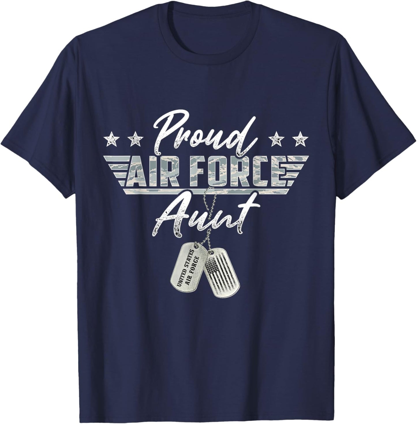 Proud Air Force Aunt Military US Air Force Family Matching T-Shirt - T-Shirt | Navy