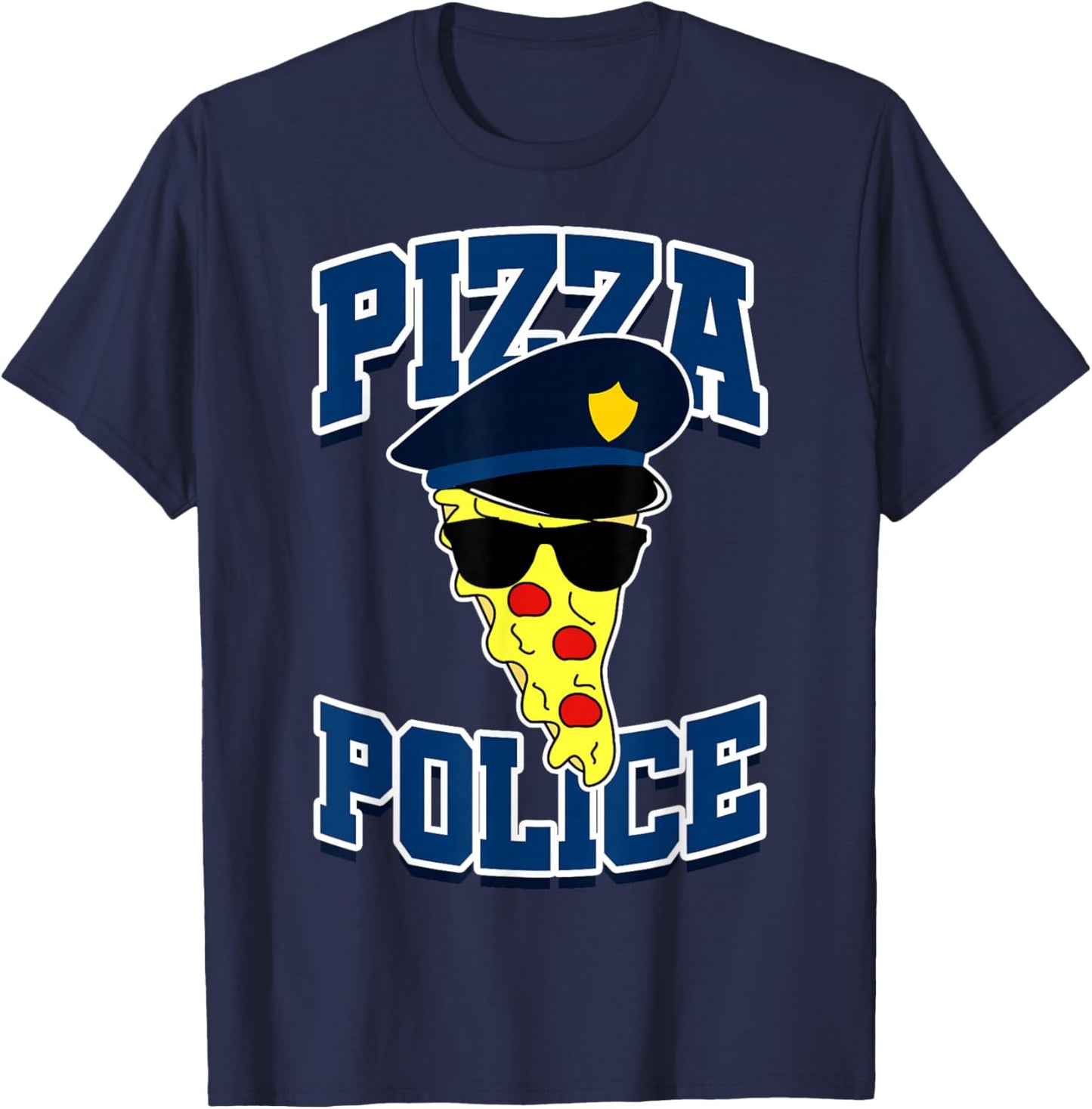 Pizza Police Funny Gift T-Shirt - T-Shirt | Navy