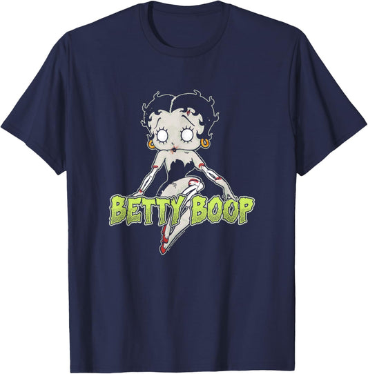 Betty Boop Halloween Zombie Death Love Babe Corpse Vintage T-Shirt - T-Shirt | Navy