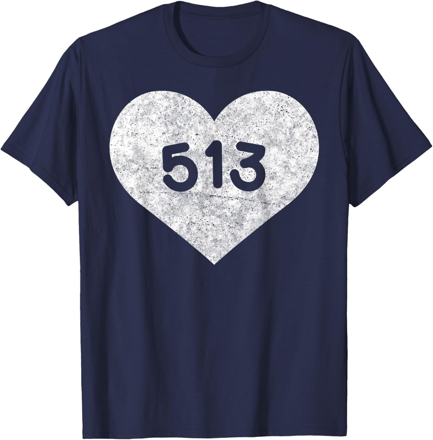 Ohio Area Code 513 Heart Shirt State Gift T-Shirt - T-Shirt | Navy