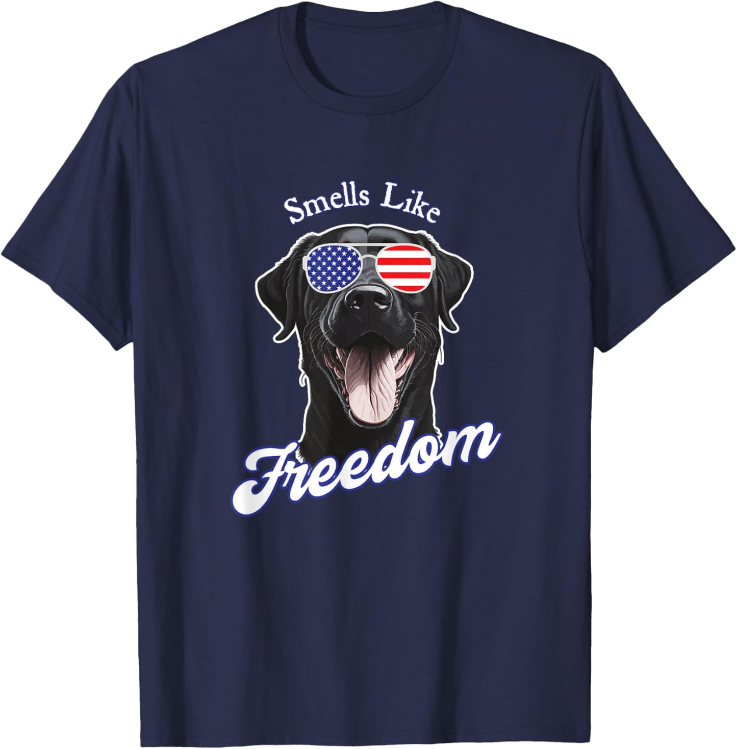 Black Lab American Flag Patriotic Vintage 4th of July Retro T-Shirt - T-Shirt | Navy