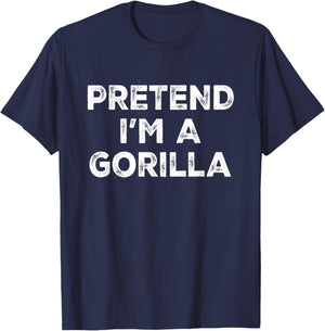 Pretend I'm A Gorilla Lazy Halloween Costume T-Shirt - T-Shirt | Navy