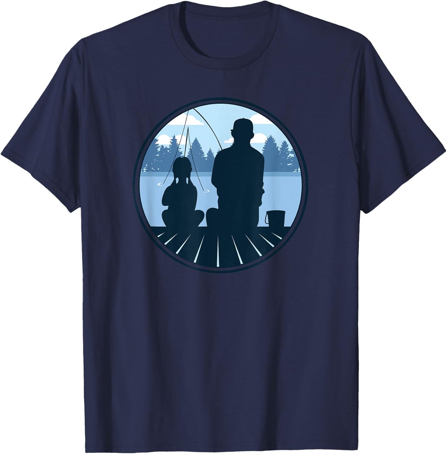 Father & Daughter Fishing T-Shirt - T-Shirt | Navy
