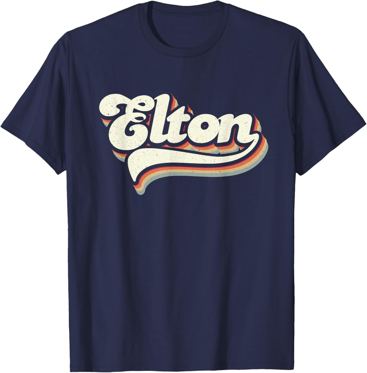 Retro Vintage Elton T-Shirt - T-Shirt | Navy