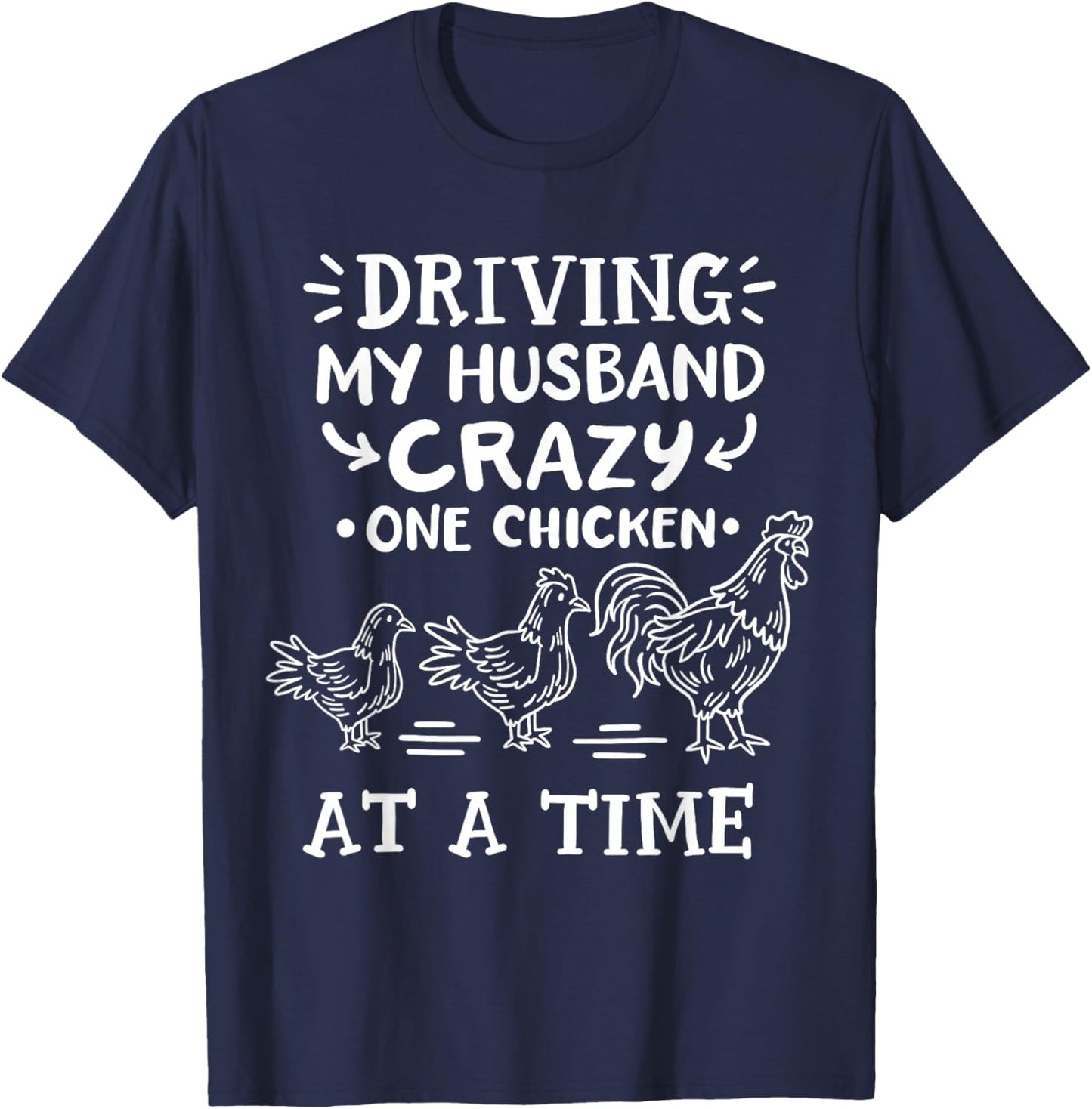 Crazy Chicken Lady Funny Chicken T-Shirt - T-Shirt | Navy