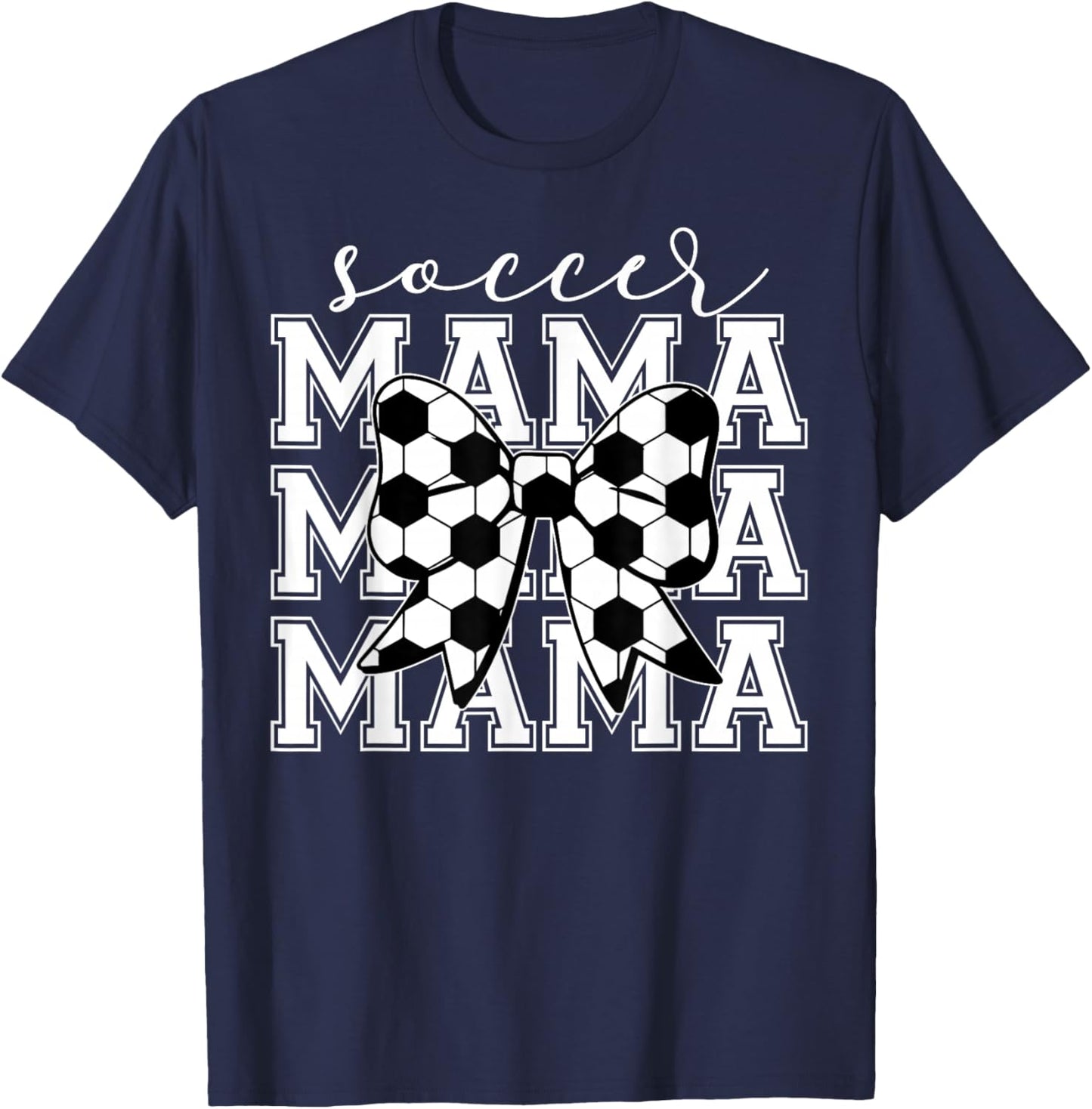 Soccer Mama Retro Groovy Soccer Softball Mom T-Shirt - T-Shirt | Navy