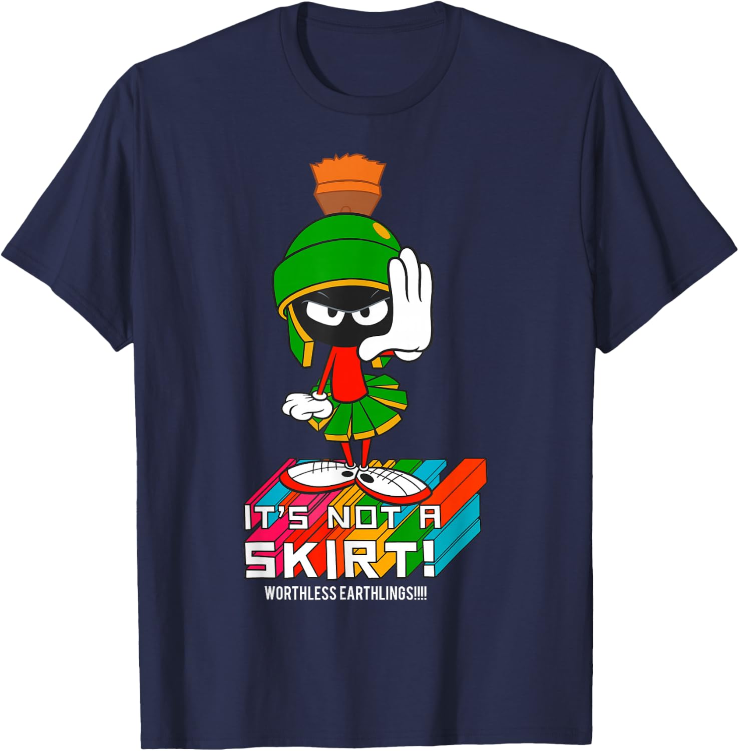 Looney Tunes Marvin The Martian It's Not A Skirt T-Shirt - T-Shirt | Navy