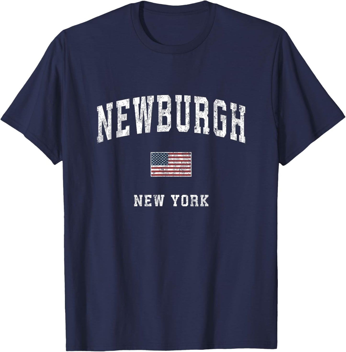 Newburgh New York NY Vintage American Flag Sports Design T-Shirt - T-Shirt | Navy