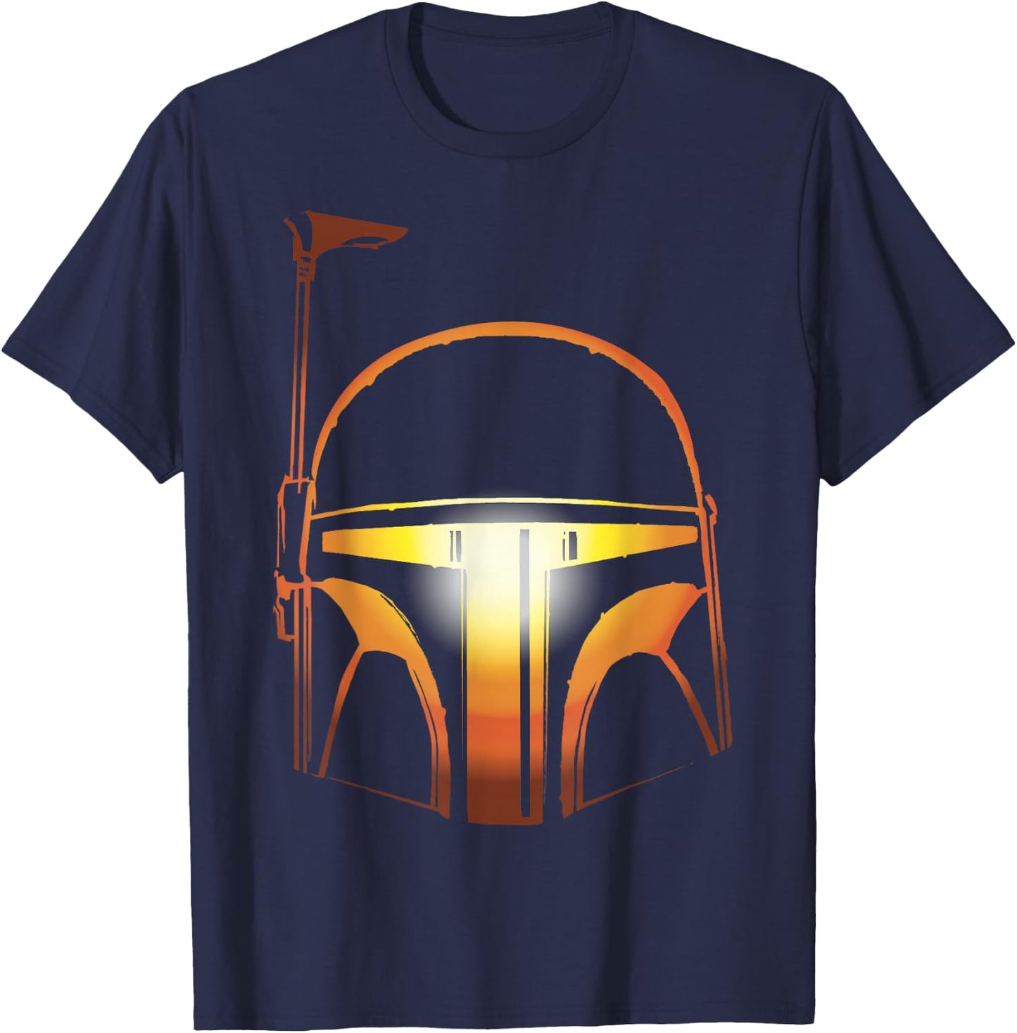 Star Wars Boba Fett Orange Halloween Helmet Glow T-Shirt - T-Shirt | Navy