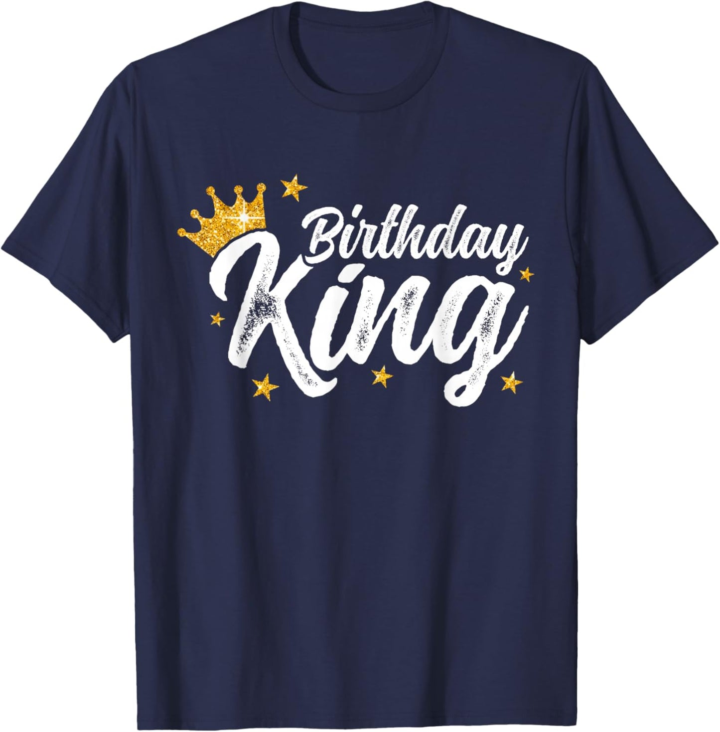 Boys And Men Crown Birthday King T-Shirt - T-Shirt | Navy