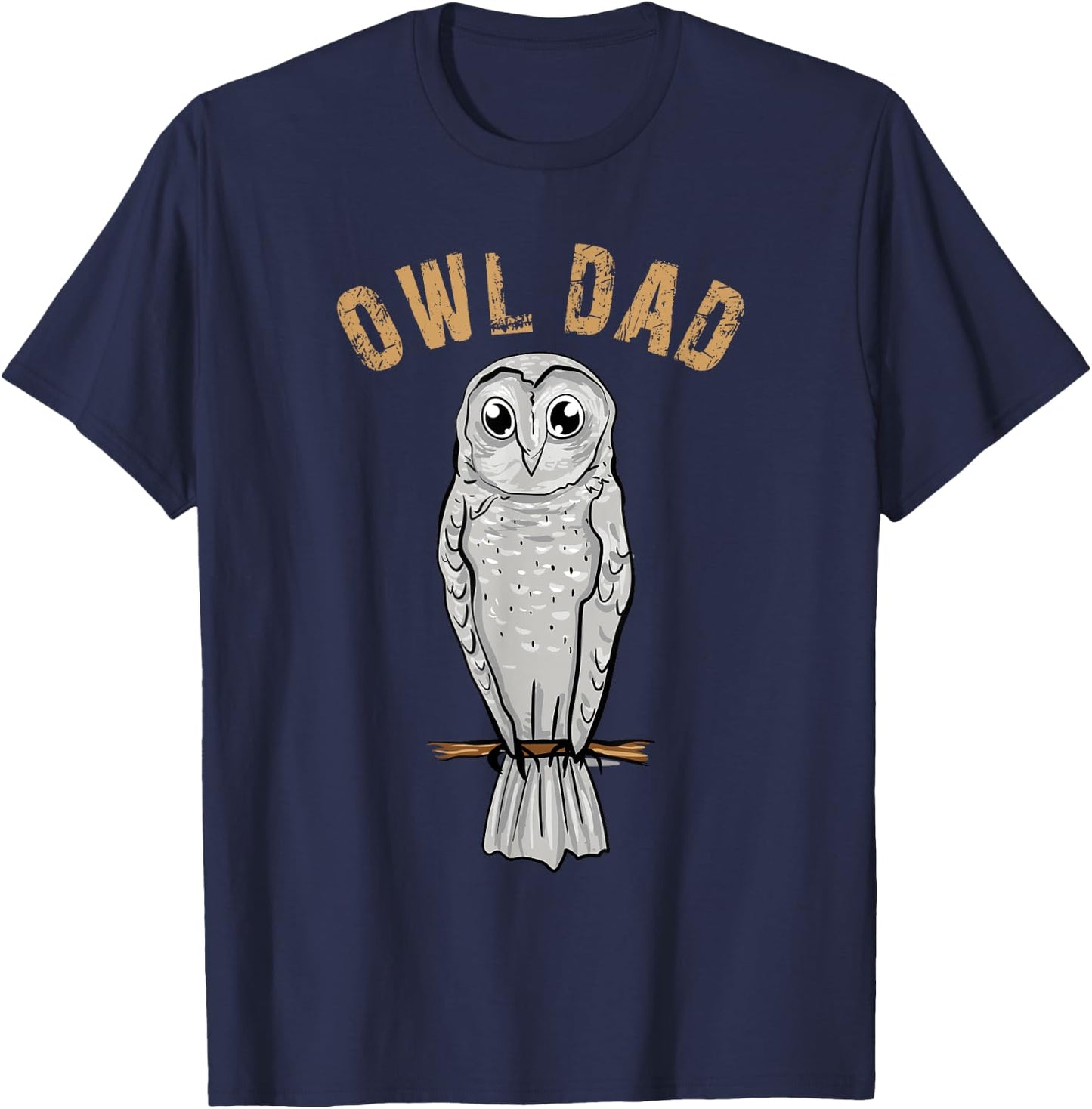 Owl Dad Lover Illustration Gift Owls Owner Gifts T-Shirt - T-Shirt | Navy